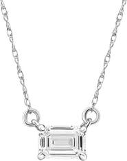 Bliss Diamond 3/4Ct Emerald Cut Diamond White or Yellow Gold Pendant 18" Necklace Lab Grown