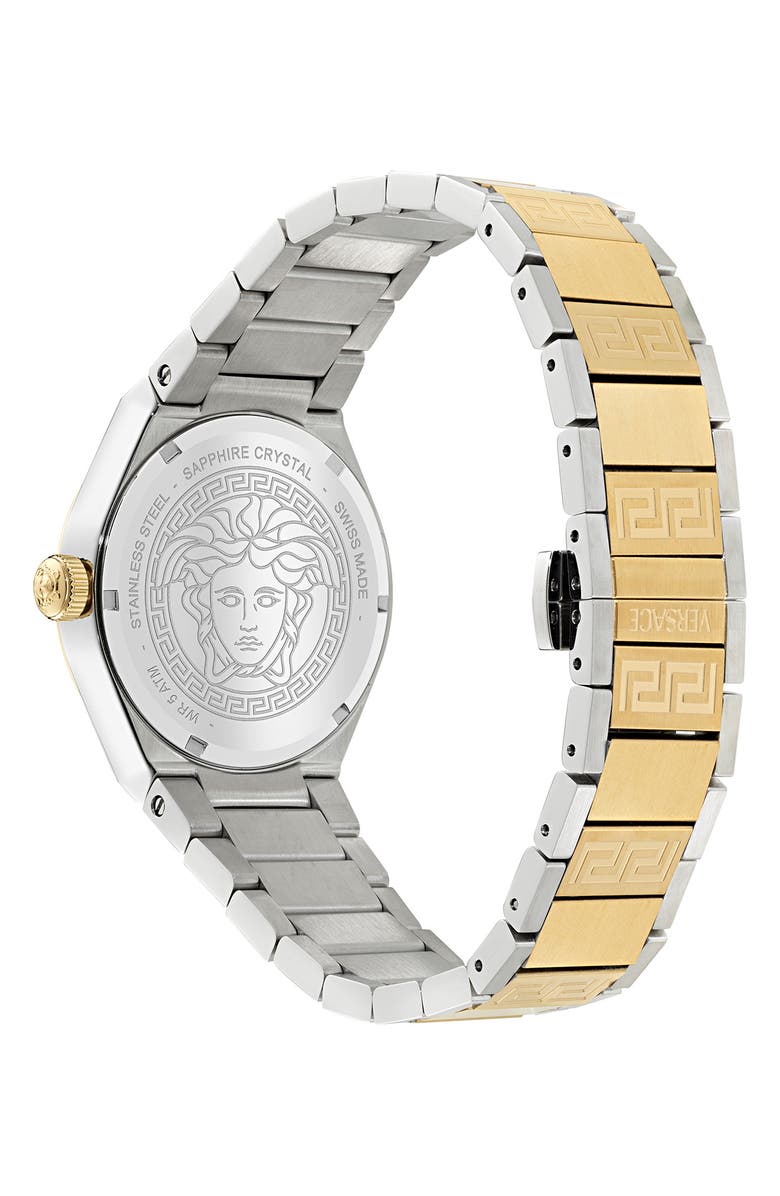 Versace V-Auria Two-Tone Bracelet Watch, 35mm, Alternate, color, Gold Two Tone