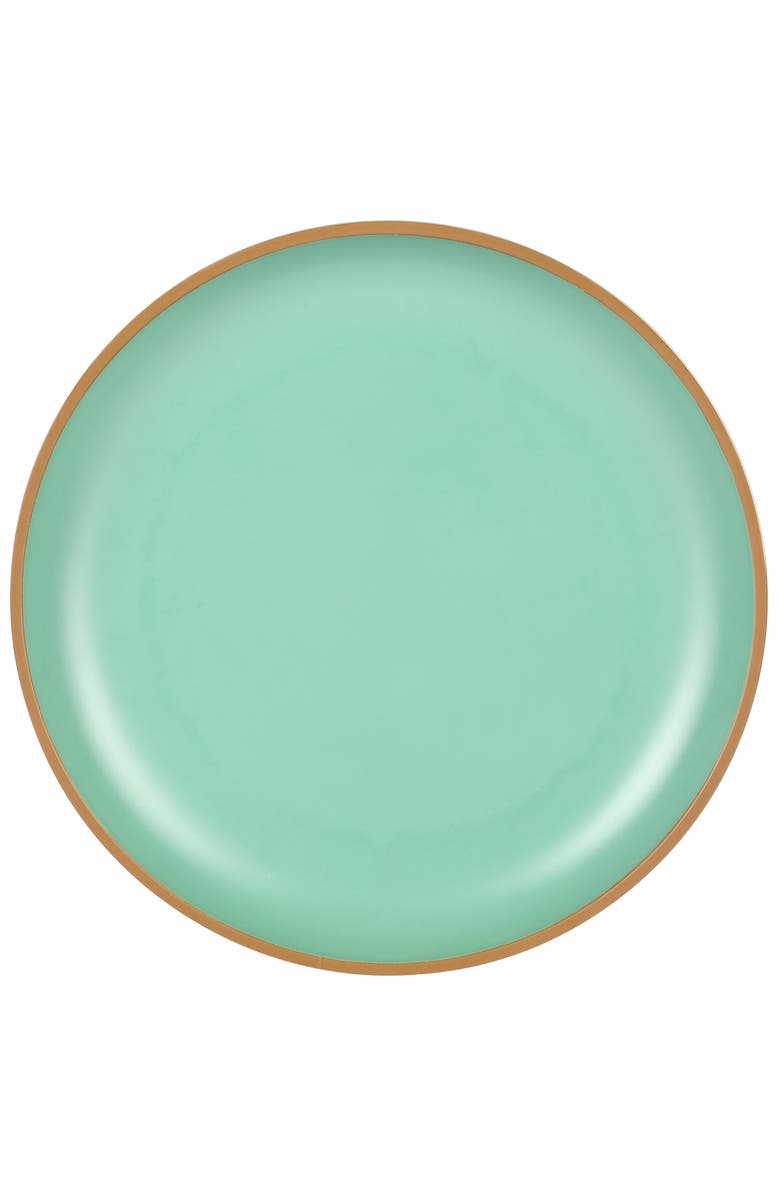 Gibson Home Rockabye 12 Piece Double Bowl Melamine Dinnerware Set, Alternate, color, Green