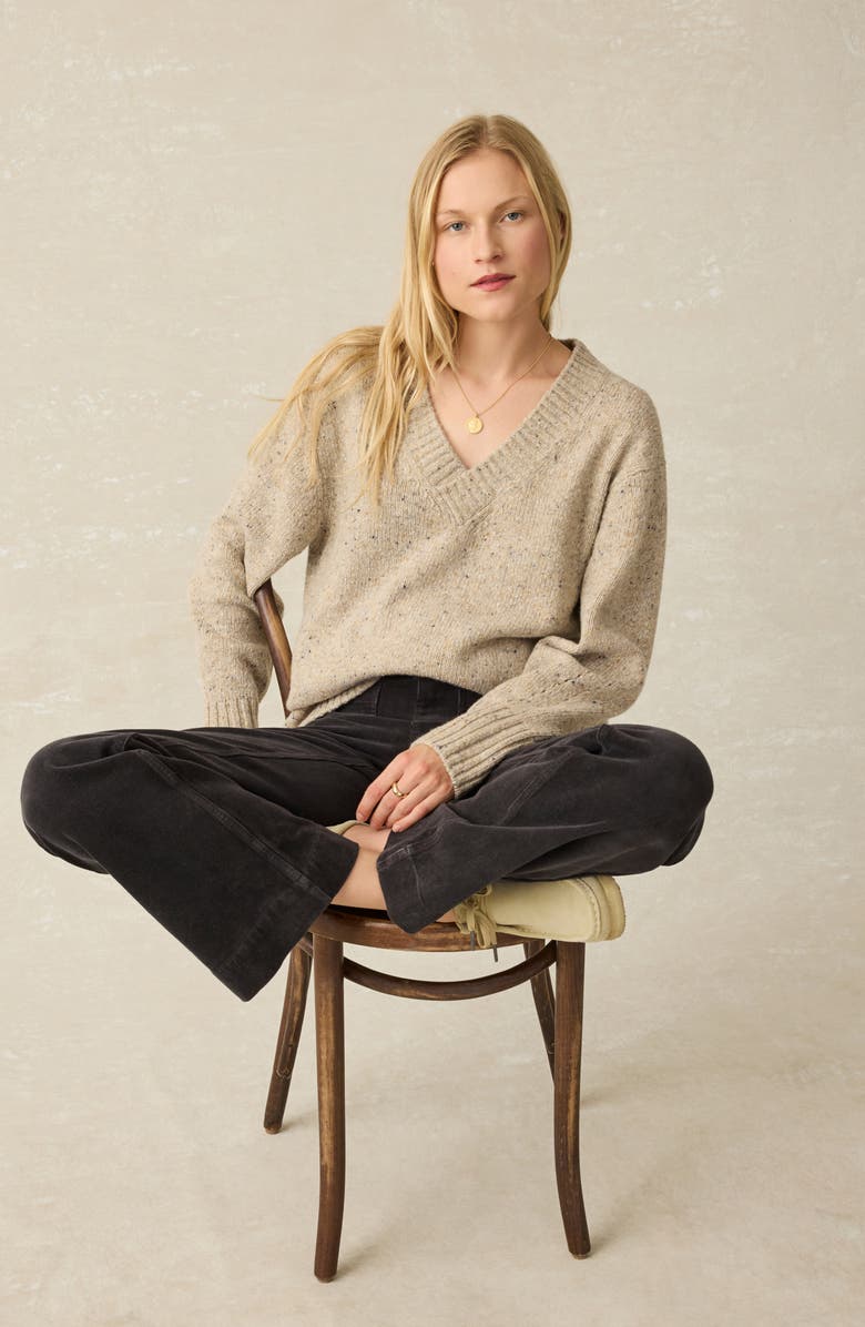 Faherty Driftwood Donegal Merino Wool Blend Sweater, Alternate, color, Oatcake