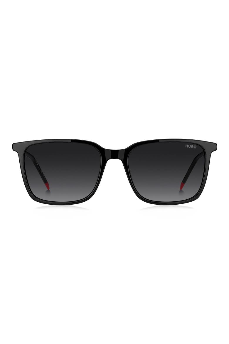 HG 1423/G/S 56mm Gradient Rectangular Sunglasses, Main, color, BLACK/ DARK GREY SF