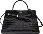 Veronica Beard Large Dash Croc Embossed Leather Tote