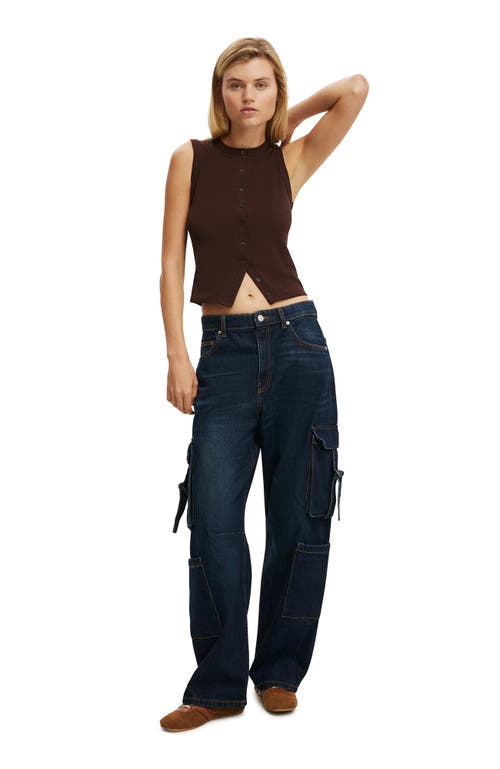 Cotton On Charlie Button Front Tank In Brown