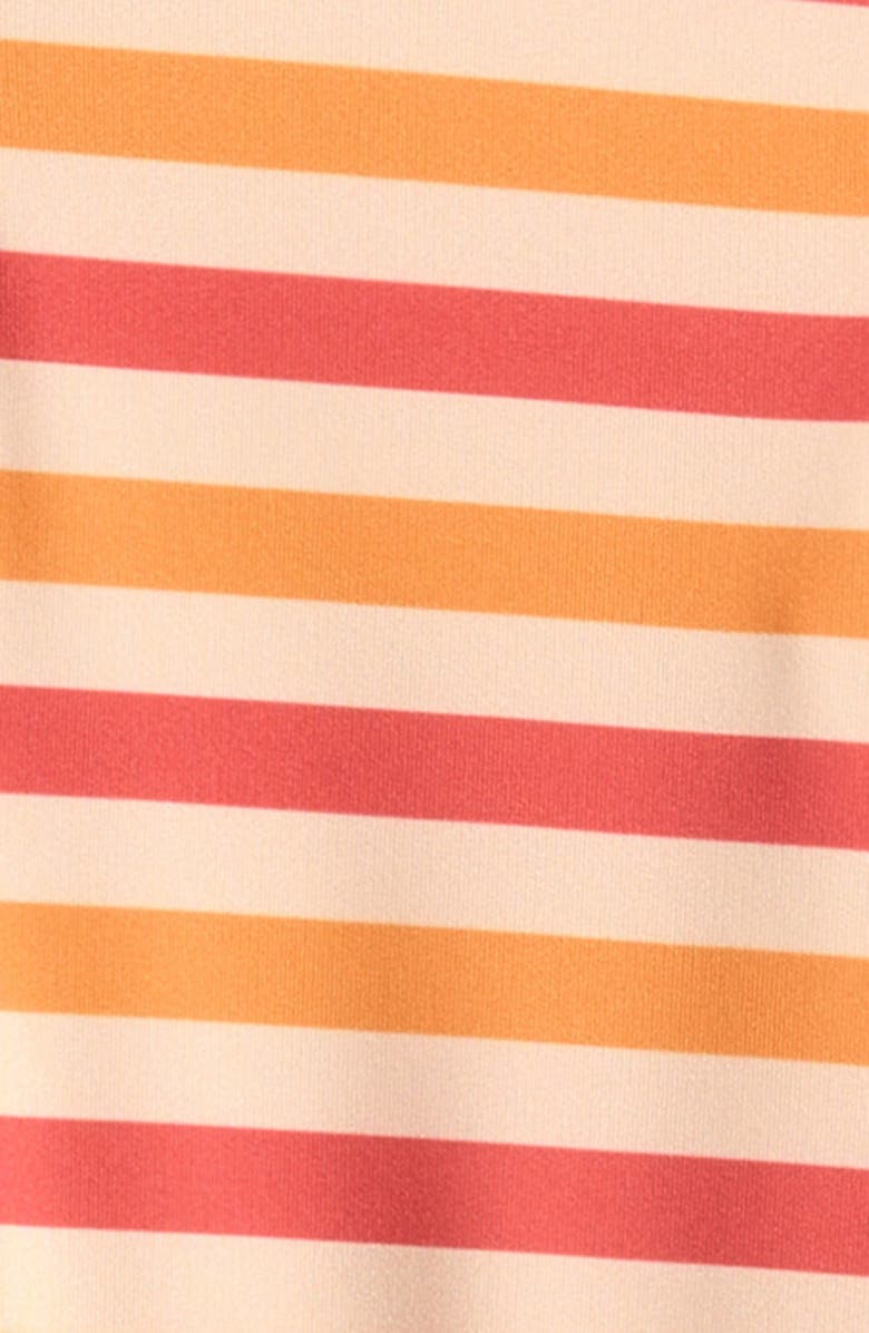 Little Green Radicals Kids' Stripe Sorbet UPF 50+ One-Piece Rashguard Swimsuit, Alternate, color, Orange Multi