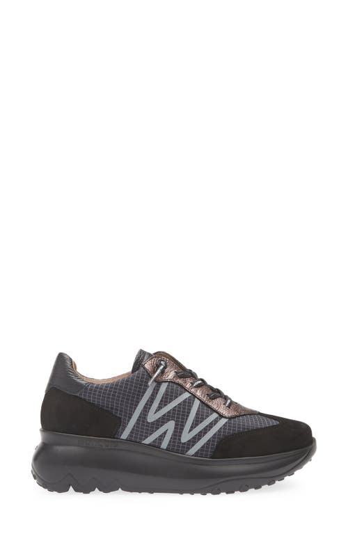 Wonders A-4001 Platform Sneaker In Black