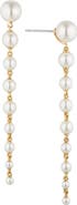 Nadri Dot Dot Dot Imitation Pearl Linear Drop Earrings