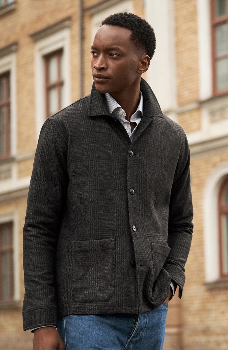 Eton Check Wool & Cashmere Jacket, Alternate, color, Dark Grey
