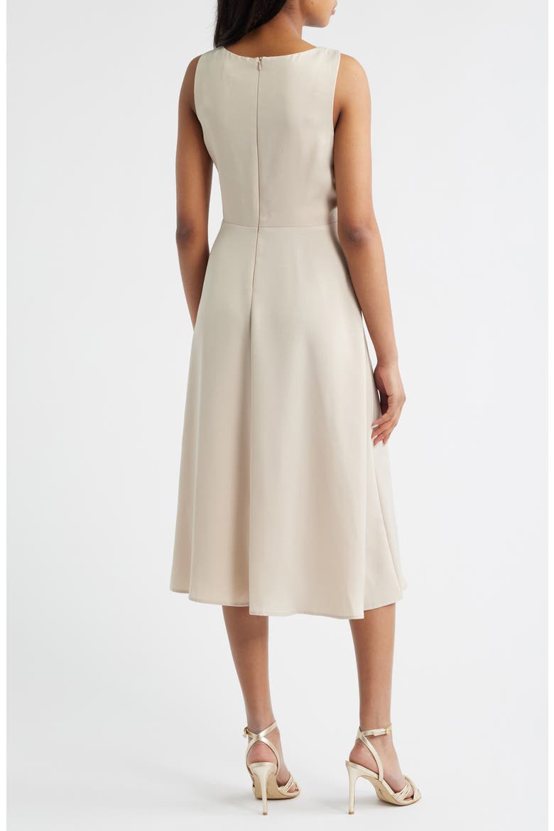 Sleeveless Satin Midi Dress, Alternate, color, CHAMPAGNE