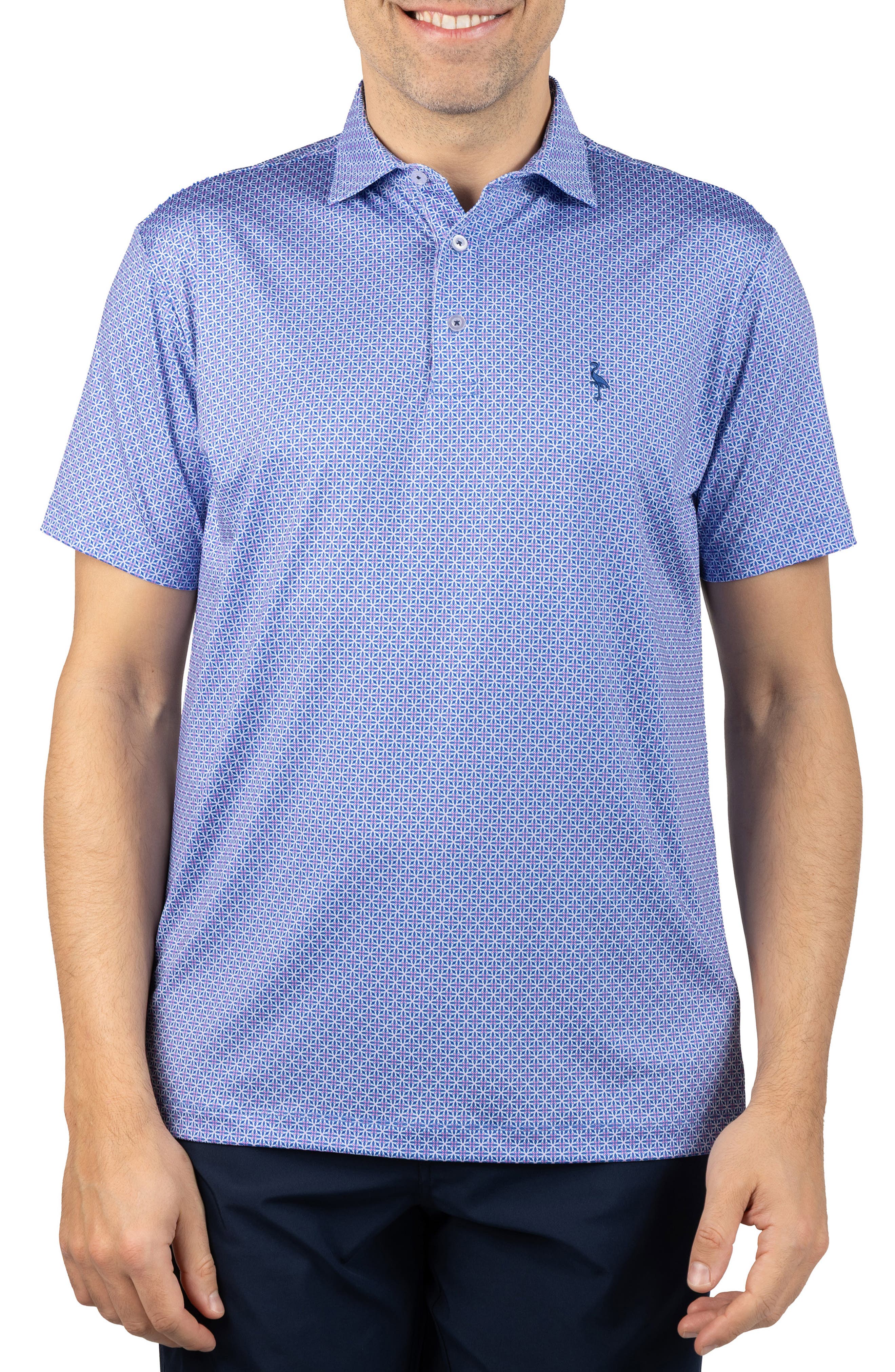 Geo Floral Performance Polo - image 3