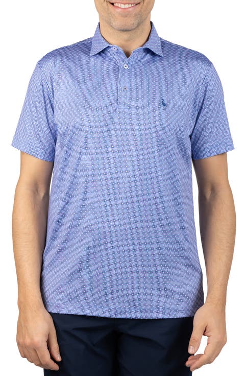 Geo Floral Performance Polo