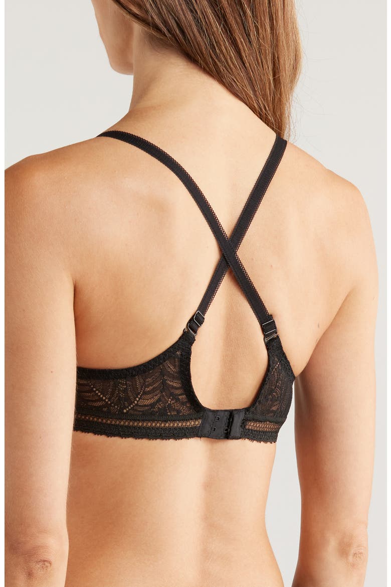 Comete Underwire 3D Plunge Bra, Alternate, color, BLACK