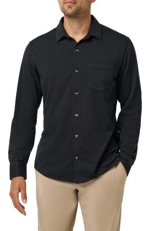 ComfortKnit Long Sleeve Button Up Shirt