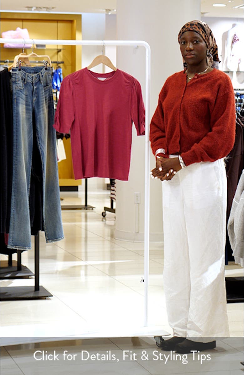 Puff Sleeve Cotton Blend T-Shirt, sales video thumbnail