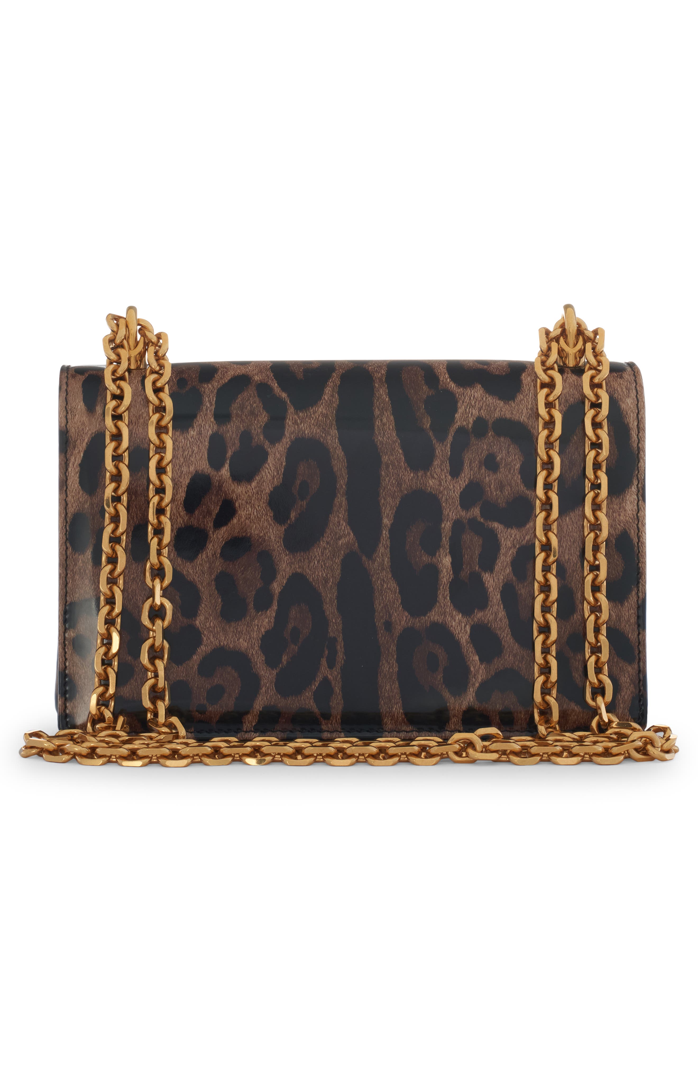 Dolce&Gabbana DG Girls Leopard Print Leather Shoulder Bag, Alternate, color, Leo