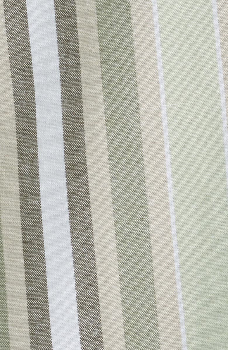 Carhartt Work In Progress Folsey Stripe Cotton & Linen Camp Shirt, Alternate, color, Folsey Pale Olive / White