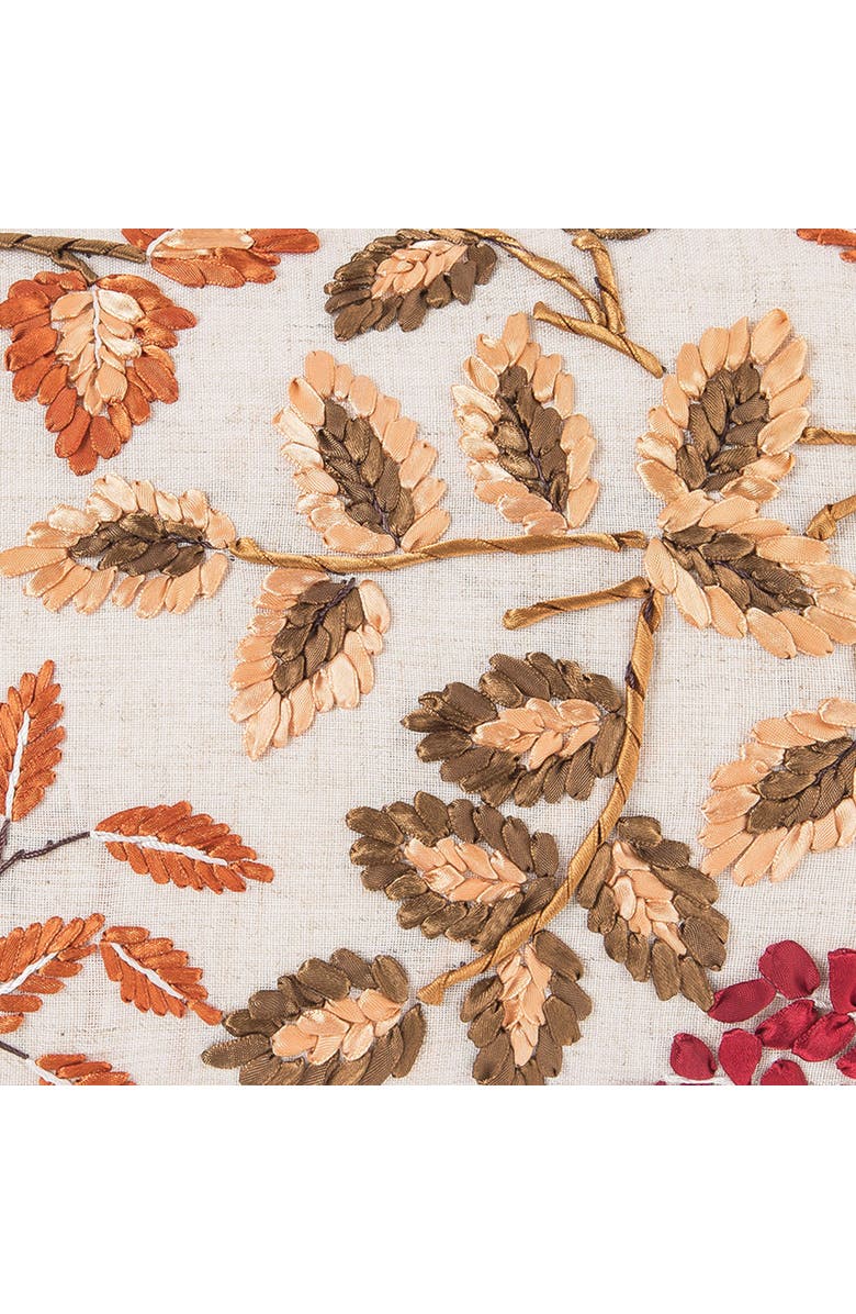 C&F Home Autumn Floral Leaves Handcrafted Small Long Accent Pillow 12" x 18", Alternate, color, Orange
