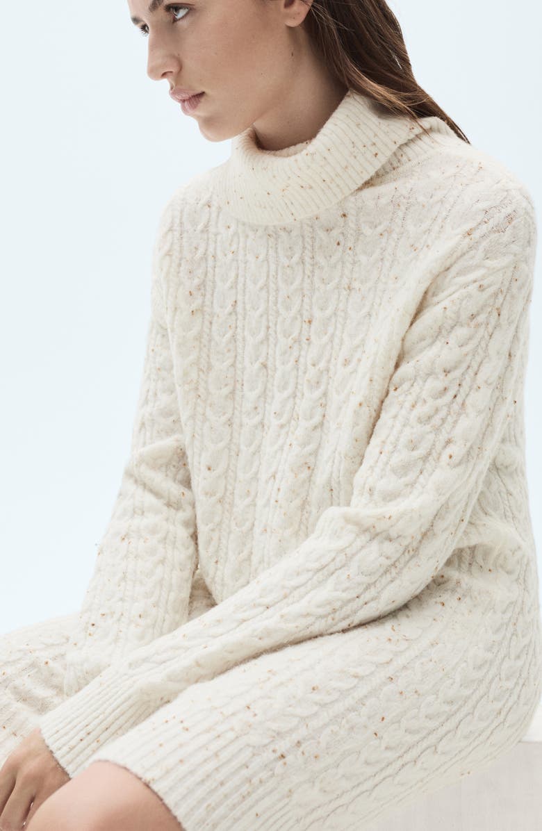 MANGO Long Sleeve Turtlneck Sweater Dress, Alternate, color,