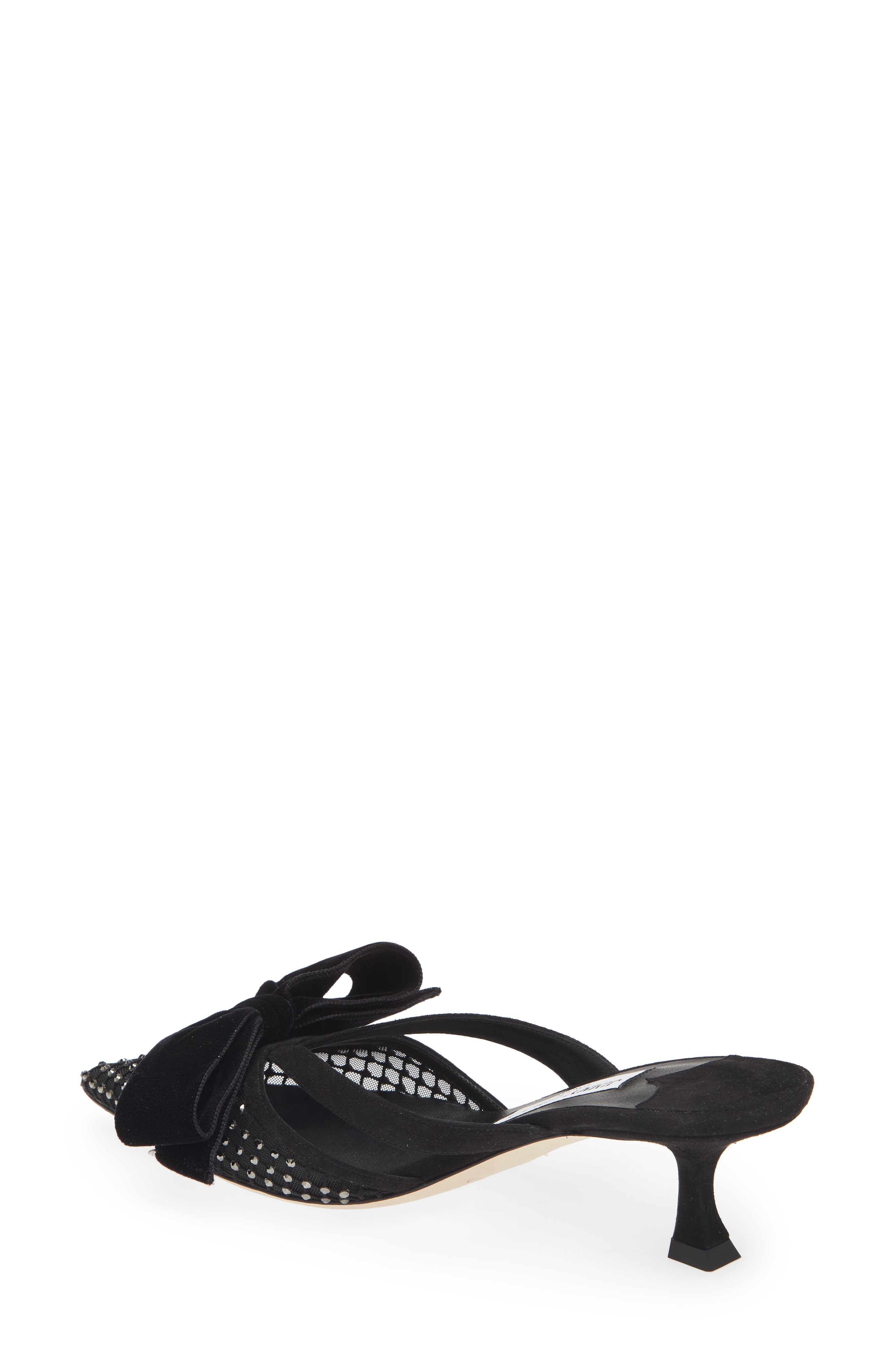 Jimmy Choo Flaca Bow & Crystal Embellished Pointed Toe Mule, Alternate, color, 