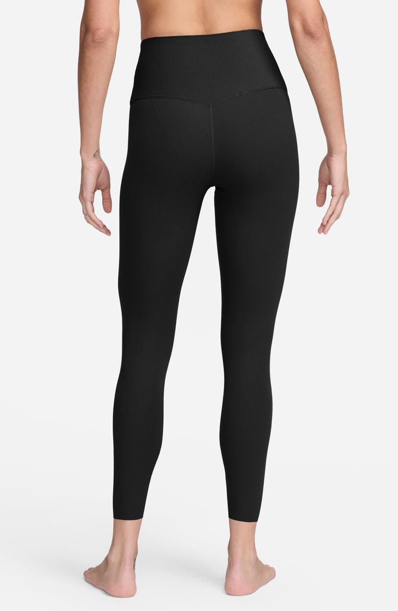 Nike Zenvy Gentle Support High Waist Rib Leggings, Alternate, color, 010 010 Black/Black