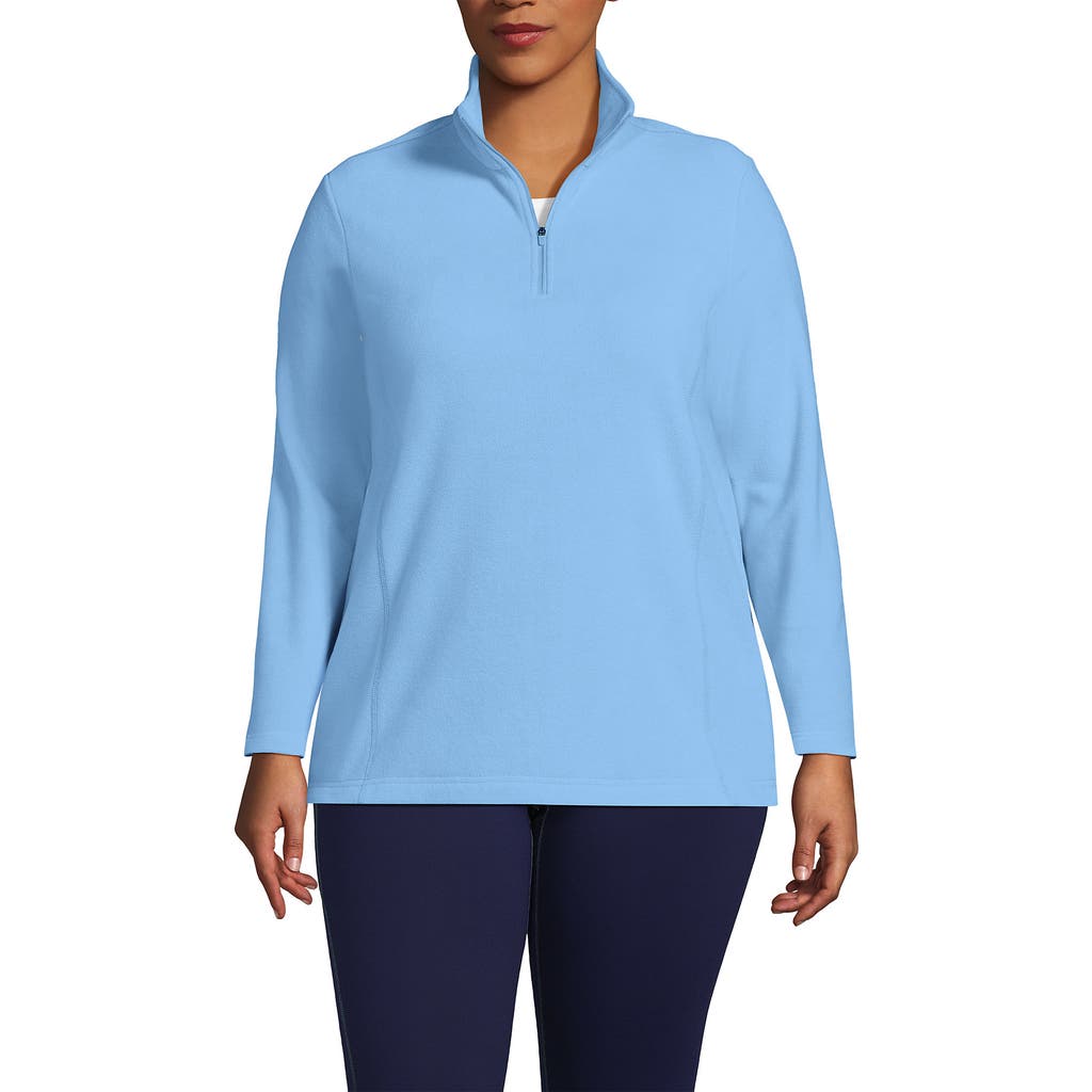 Lands' End Anyweather Fleece Quarter Zip Pullover In Bermuda Blue