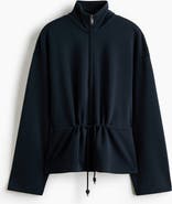 H&M Drawstring-detail Zip-through Sweatshirt