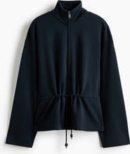 H&M Drawstring-detail Zip-through Sweatshirt