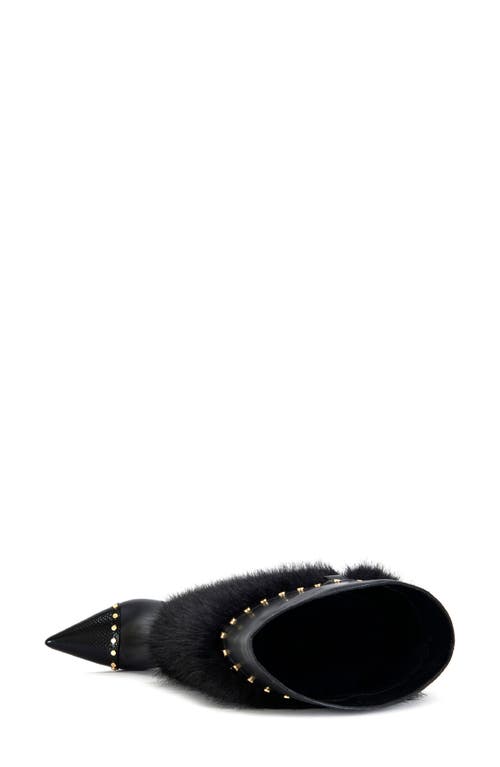 Azalea Wang Alisette Faux Fur Knee High Boot In Black