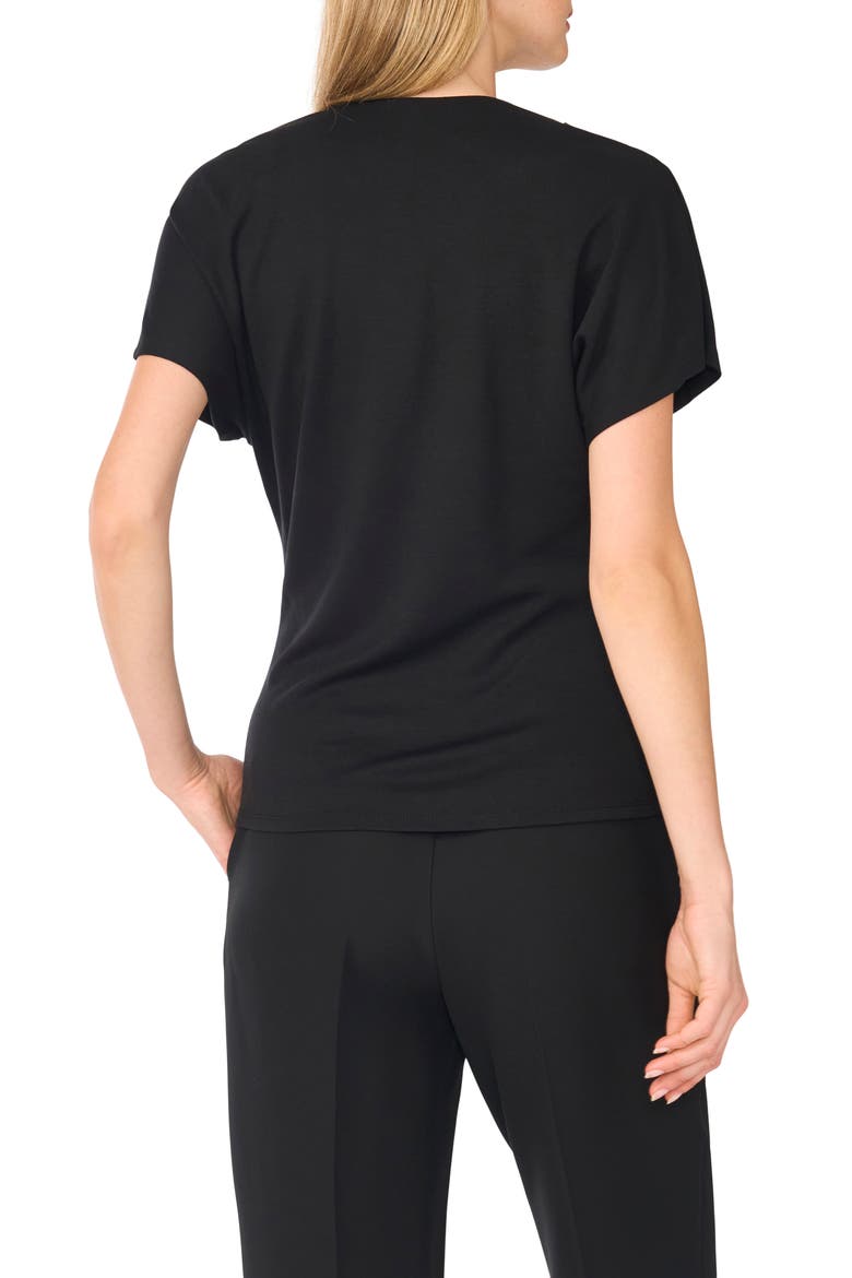 Asymmetrical Gathered Shoulder Top, Alternate, color, RICH BLACK
