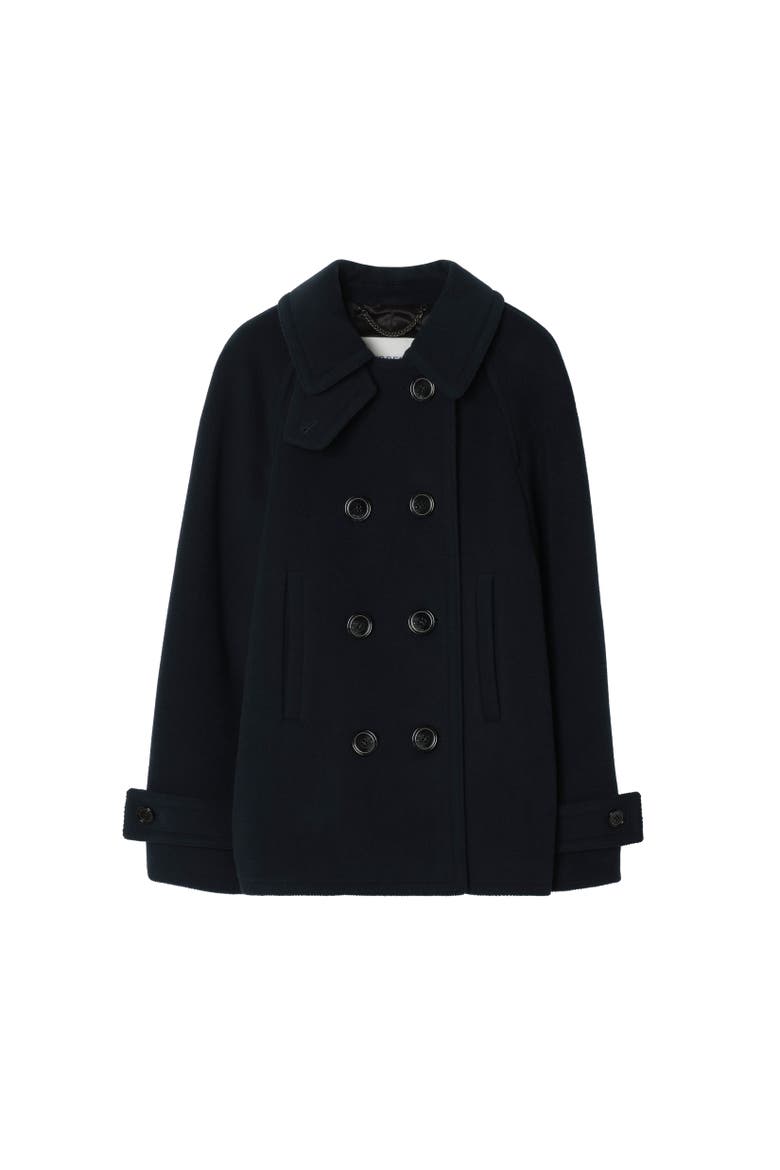 Wool Blend Pea Coat, Alternate, color, Dark ink blue