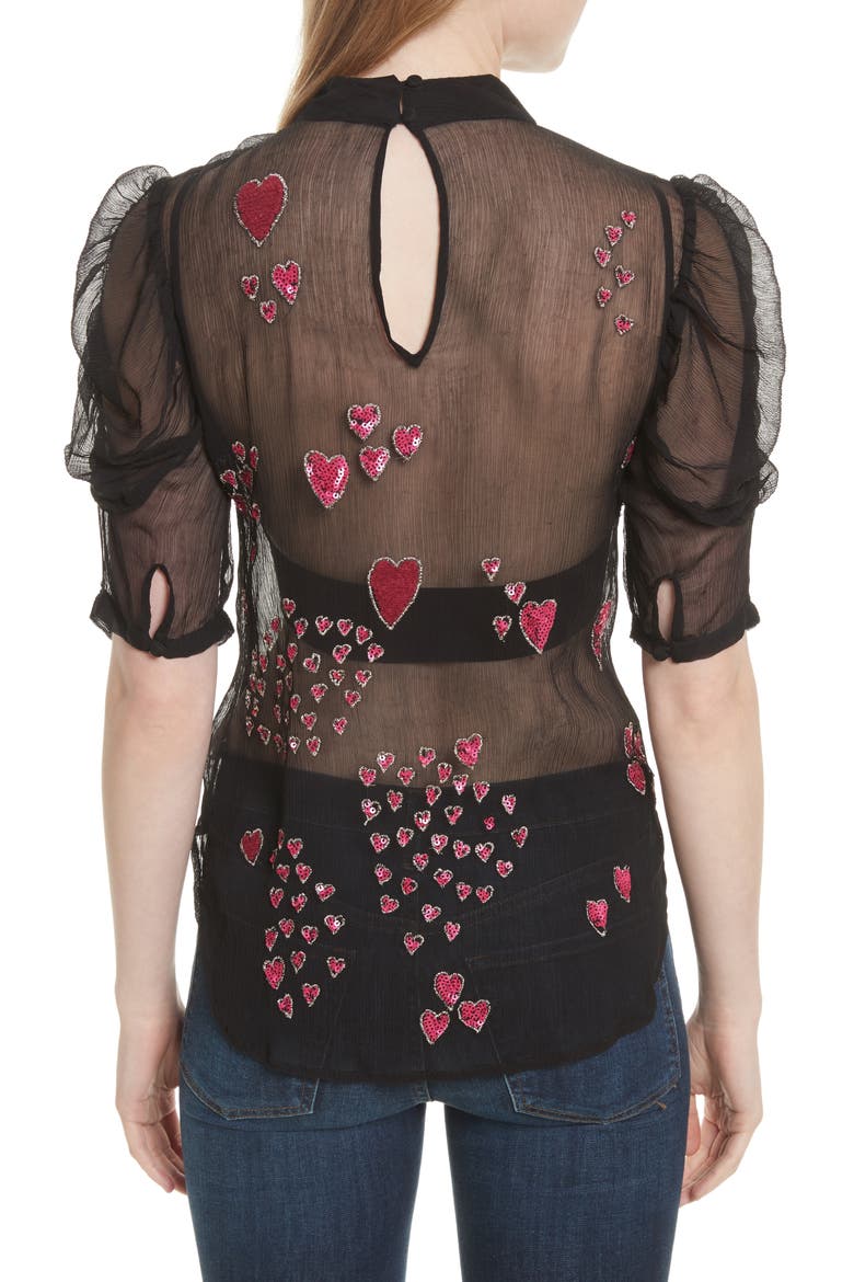 So in Love Embroidered Blouse, Alternate, color, BLACK