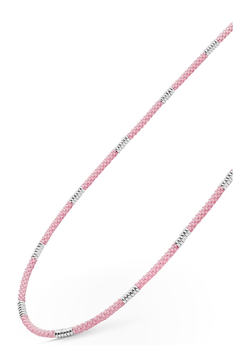 Pink Caviar Ceramic Station Necklace, Alternate, color, PINK