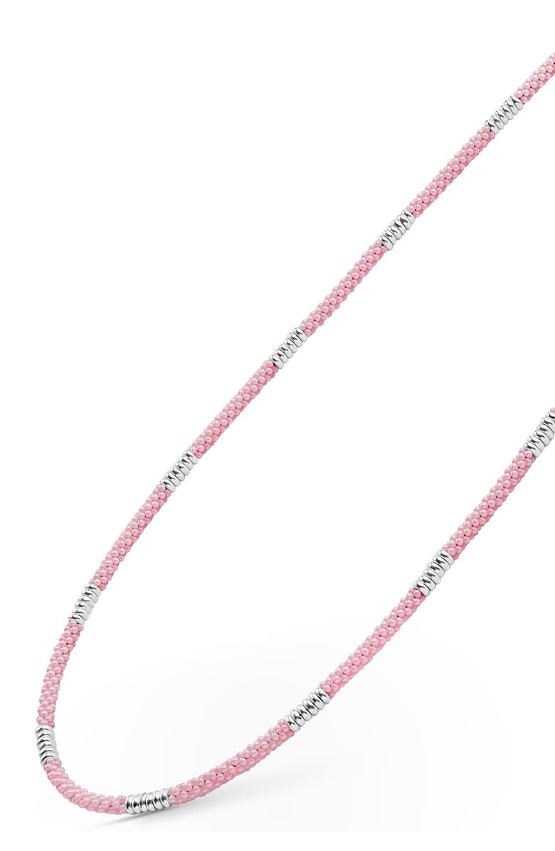 LAGOS Pink Caviar Ceramic Station Necklace, Alternate, color, Pink