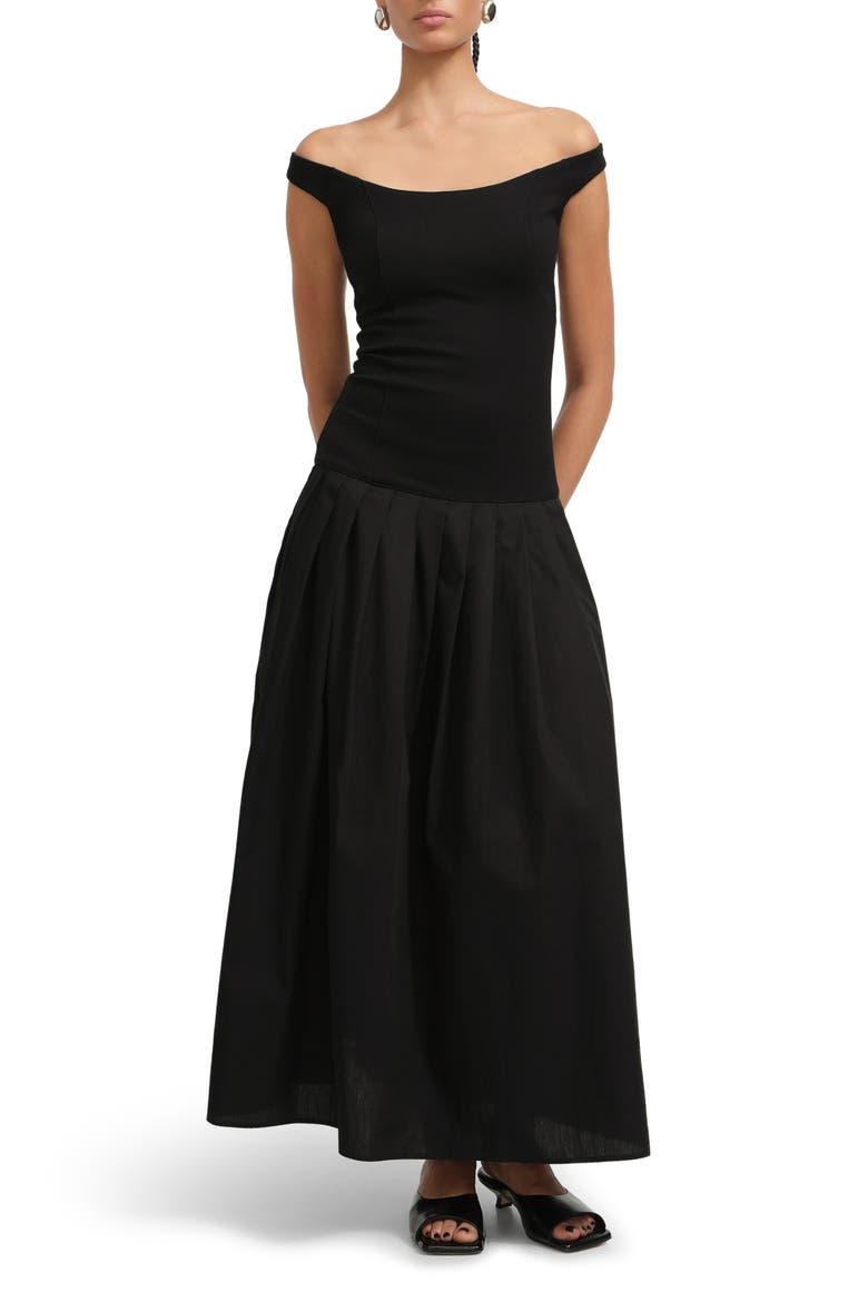 Selene Off the Shoulder Dress, Main, color, BLACK