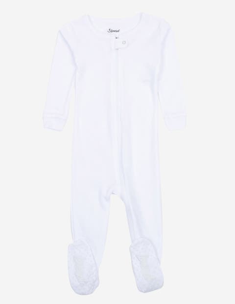Kids Footed Solid Cotton Matching Family Pajamas (Toddler, Little Kid & Big Kid)