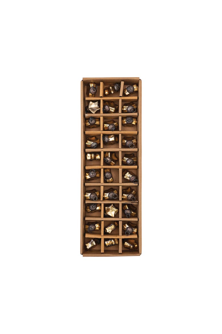 Glass Star Ornaments in Kraft Box, Set of 30, Main, color, Gold