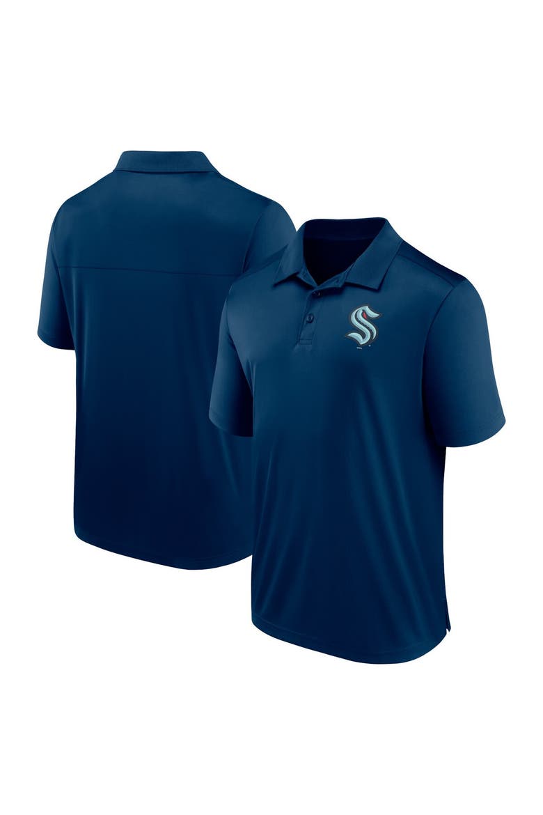 Men's Fanatics Branded  Deep Sea Blue Seattle Kraken Left Side Block Polo, Alternate, color, Navy