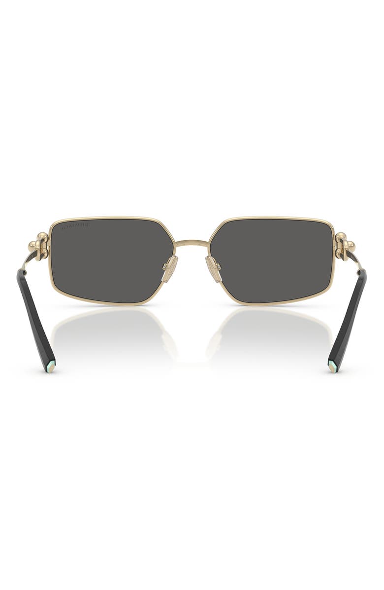 Tiffany & Co. 58mm Rectangular Sunglasses, Alternate, color, Pale Gold / Dark Grey