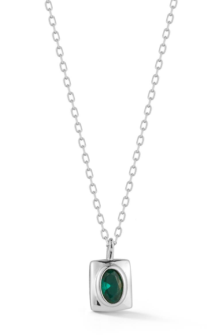 Cubic Zirconia Pendant Necklace, Main, color, SILVER