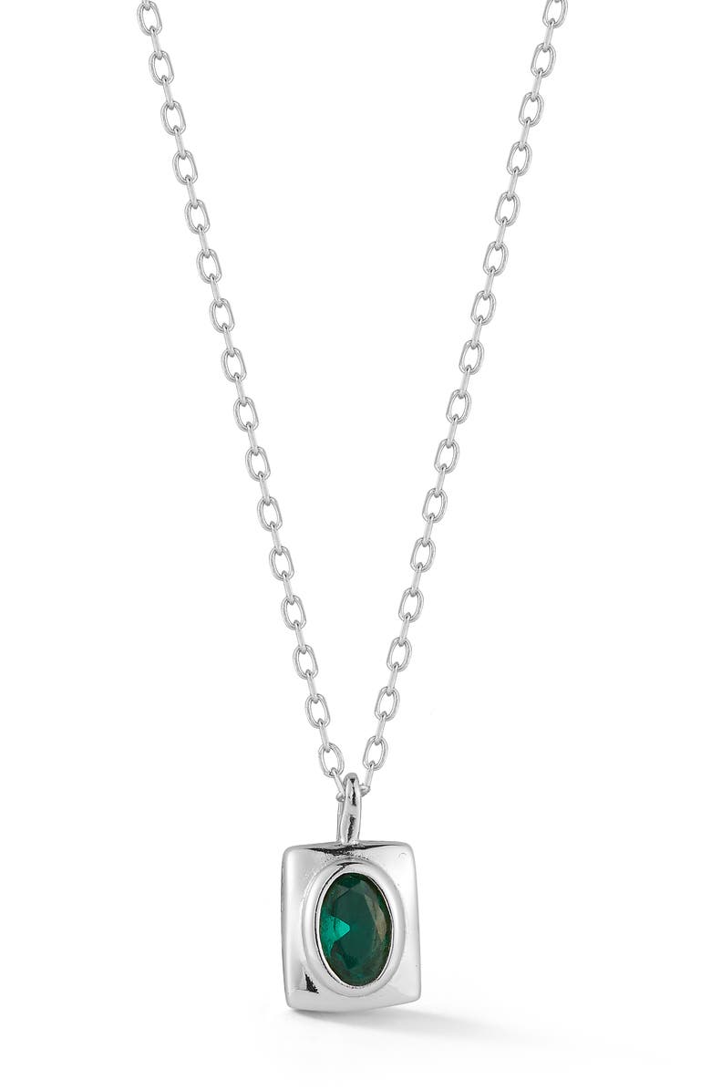SPHERA MILANO Cubic Zirconia Pendant Necklace, Main, color, Silver