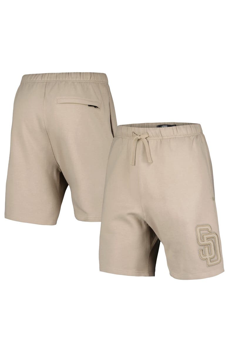 PRO STANDARD Men's Pro Standard Khaki San Diego Padres Neutral Fleece Shorts, Alternate, color,