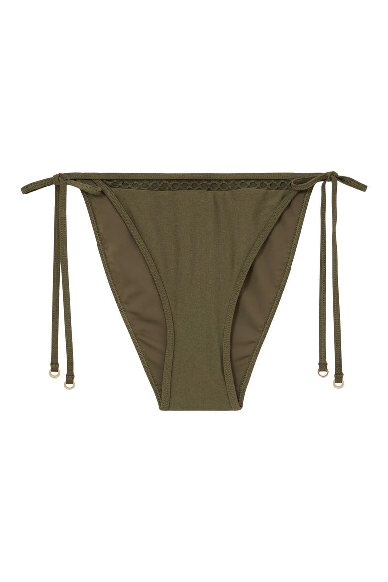Hennel Side Tie Bikini Bottoms, Alternate, color, KHAKI GREEN