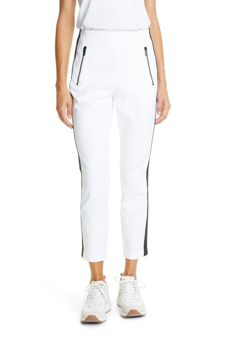 Simone Side Stripe Ankle Pants, Main, color, WHITE