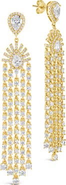 Sterling Forever Selma Cubic Zirconia Statement Drop Earrings