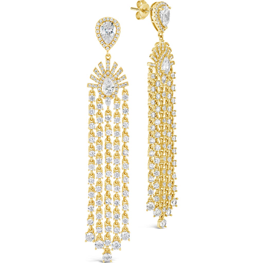 Sterling Forever Selma Cubic Zirconia Statement Drop Stud Earrings