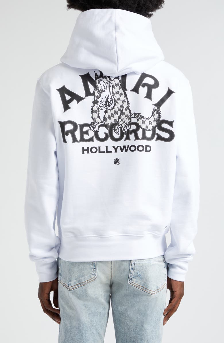 AMIRI Wolf Records Cotton Graphic Hoodie, Alternate, color, 