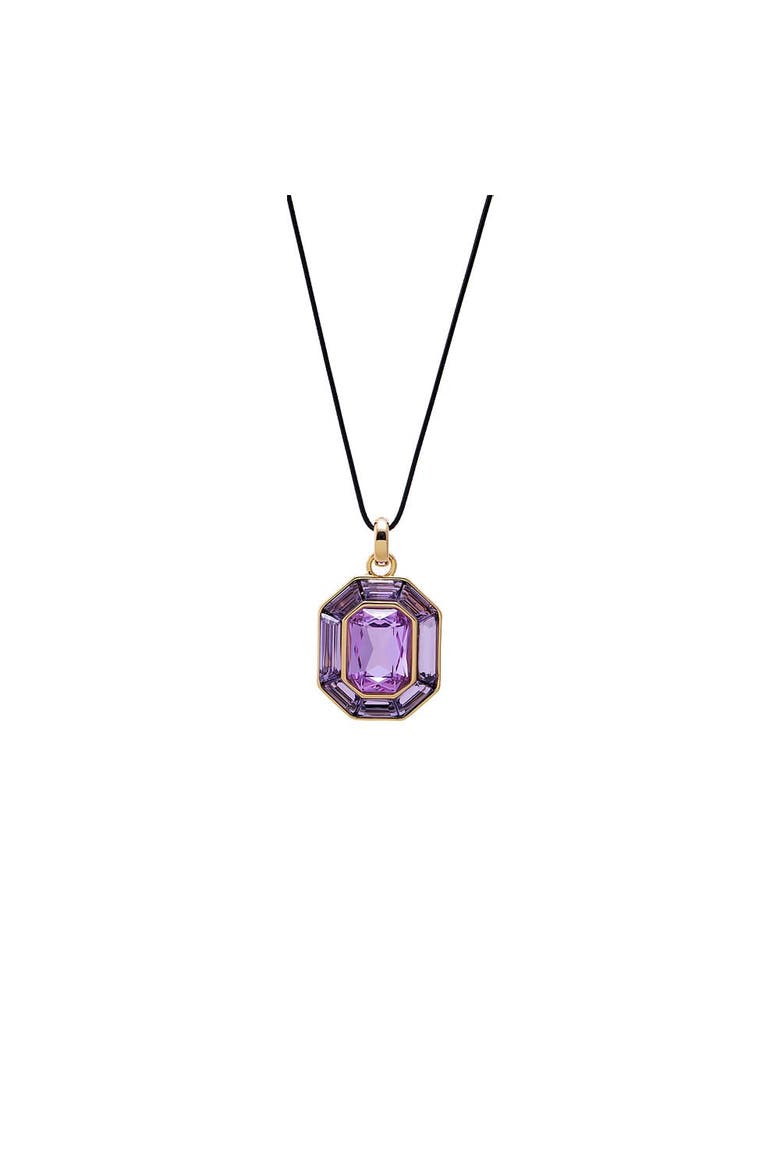 Fancy Purple Octagon Emerald Pendant Necklace, Main, color, Purple