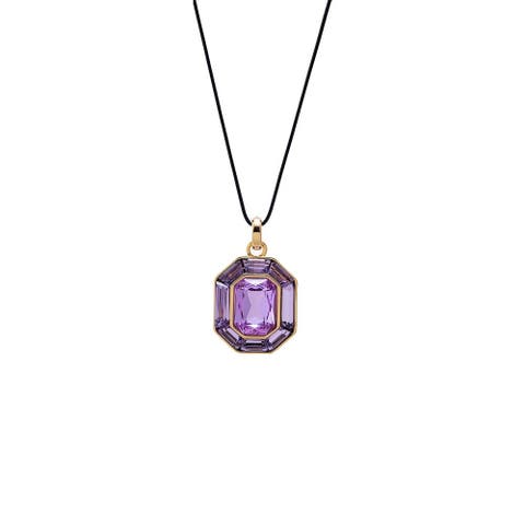 Fancy Purple Octagon Emerald Pendant Necklace