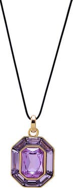 BY ADINA EDEN Fancy Purple Octagon Emerald Pendant Necklace