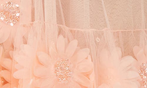 Helsi Bianca Beaded Floral Appliqué Strapless Cocktail Minidress In Blush
