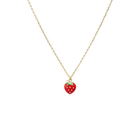 Kids Strawberry Necklace 14K